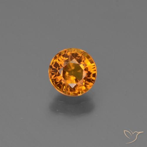 0.67ct Natural Laranja médio-escuro Safira, Redondo, VS-SI