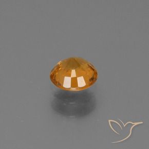 Safira Laranja médio-escuro Natural 0.67ct, Redondo, VS-SI