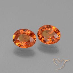 Pedras preciosas de Safira âmbar laranja natural de 1.38 ct, oval, VS