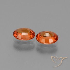 Pedras preciosas de Safira âmbar laranja natural de 1.38 ct, oval, VS