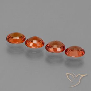 Pedras preciosas de Safira Laranja Profundo natural de 3.56 ct, oval, VS