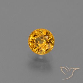Safira Laranja Dourado Profundo Natural 0.74ct, Redondo, VVS-VS