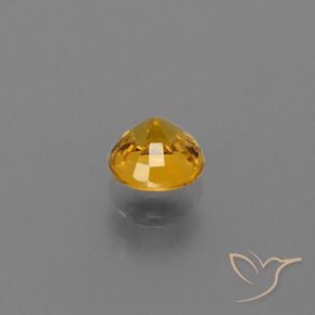 Safira Laranja Dourado Profundo Natural 0.74ct, Redondo, VVS-VS