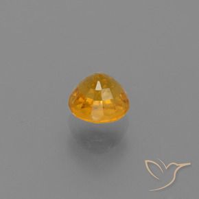 Safira Laranja Profundo-Ouro Natural 0.84ct, Redondo, VS