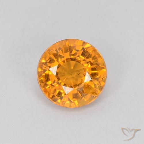 0.71ct Natural Laranja-Ouro Safira, Redondo, VS