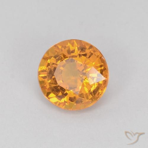 Safira Laranja-Ouro Natural 0.71ct, Redondo, VS