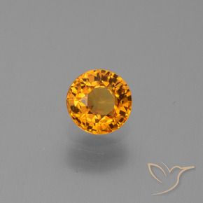 Safira Laranja Profundo-Ouro Natural 0.67ct, Redondo, VS