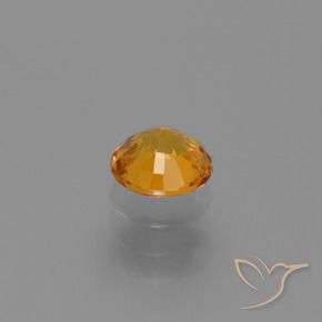Safira Laranja Profundo-Ouro Natural 0.67ct, Redondo, VS