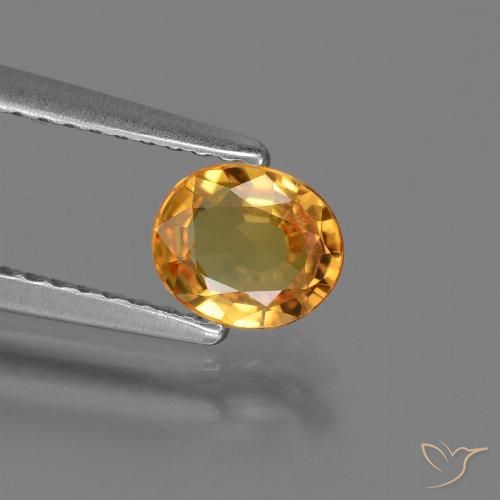 0.73ct Natural Laranja escuro-dourado Safira, oval, VS
