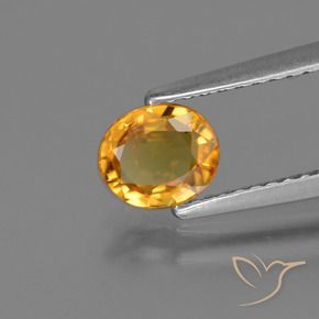 Safira Laranja escuro-dourado Natural 0.73ct, oval, VS