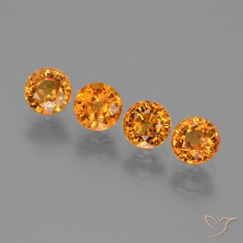 2.94ctw Natural Laranja Médio Safira, Redondo, VVS-VS