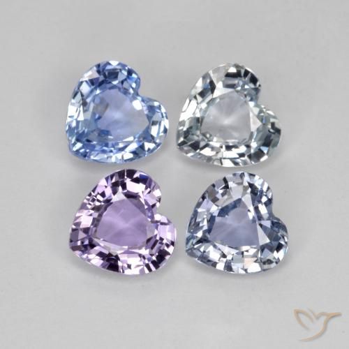 Pedras preciosas de Safira Multicolorido natural de 3.13 ct, Coração, VVS-VS