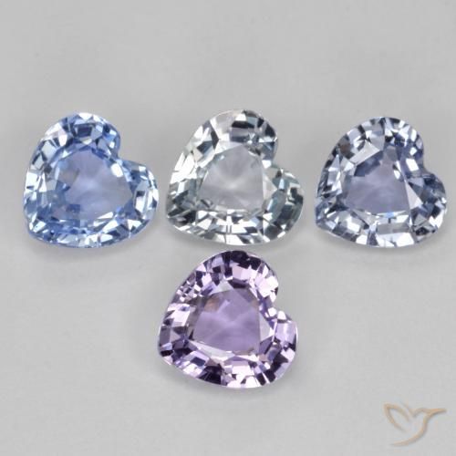 Pedras preciosas de Safira Multicolorido natural de 3.13 ct, Coração, VVS-VS