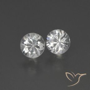 Pedras preciosas de Safira Branco natural de 0.75 ct, Redondo, VS
