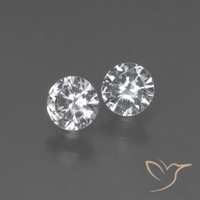 Pedras preciosas de Safira Branco claro natural de 0.63 ct, Redondo, VS