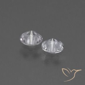 Pedras preciosas de Safira Branco claro natural de 0.63 ct, Redondo, VS
