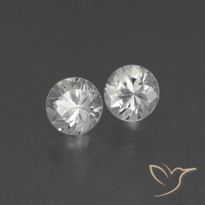 Pedras preciosas de Safira Branco claro natural de 0.77 ct, Redondo, VS