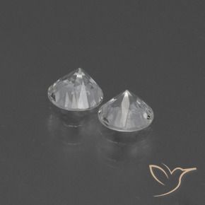Pedras preciosas de Safira Branco claro natural de 0.77 ct, Redondo, VS