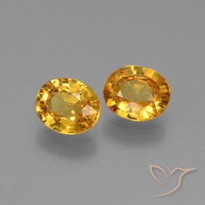 Pedras preciosas de Safira Laranja Dourado Profundo natural de 1.40 ct, oval, VS