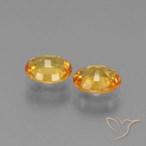 Pedras preciosas de Safira Laranja Dourado Profundo natural de 1.40 ct, oval, VS