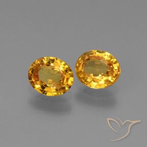 Pedras preciosas de Safira Laranja escuro-dourado natural de 1.41 ct, oval, VS