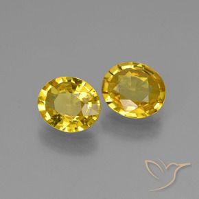 Pedras preciosas de Safira Amarelo claro mel natural de 1.30 ct, oval, VVS-VS