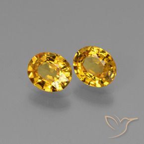 Pedras preciosas de Safira Laranja Dourado Profundo natural de 1.32 ct, oval, VS
