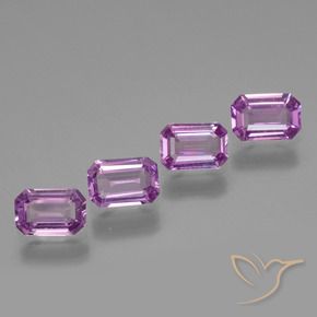 Pedras preciosas de Safira roxo médio natural de 2.41 ct, Corte Octógono / Esmeralda, VVS-VS
