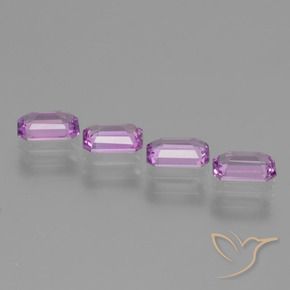 Pedras preciosas de Safira roxo médio natural de 2.41 ct, Corte Octógono / Esmeralda, VVS-VS