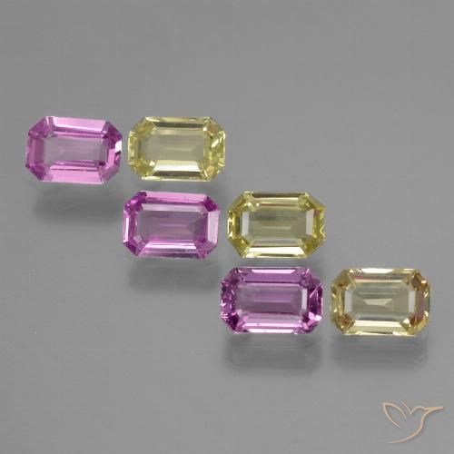 Pedras preciosas de Safira Multicolorido natural de 3.41 ct, Corte Octógono / Esmeralda, VVS-VS