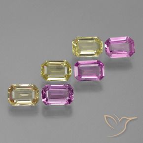 Pedras preciosas de Safira Multicolorido natural de 3.41 ct, Corte Octógono / Esmeralda, VVS-VS