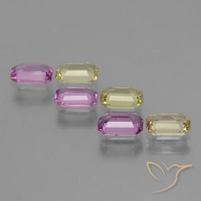 Pedras preciosas de Safira Multicolorido natural de 3.41 ct, Corte Octógono / Esmeralda, VVS-VS