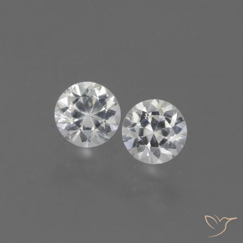 0.83ctw Natural Branco Safira, Redondo, VVS-VS