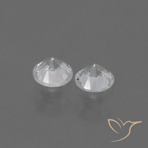 Pedras preciosas de Safira Branco natural de 0.83 ct, Redondo, VVS-VS