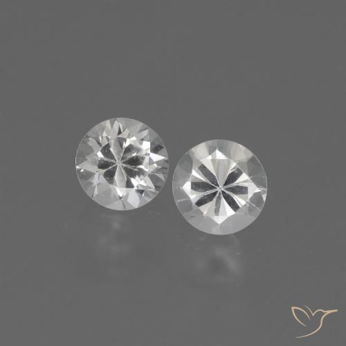0.77ctw Natural Branco Safira, Redondo, VVS-VS
