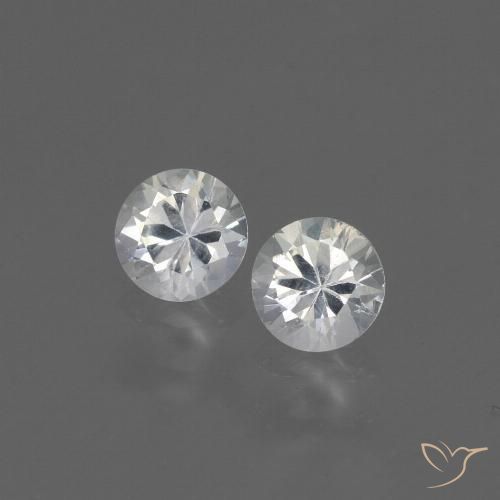 0.77ctw Natural Branco Safira, Redondo, VVS-VS