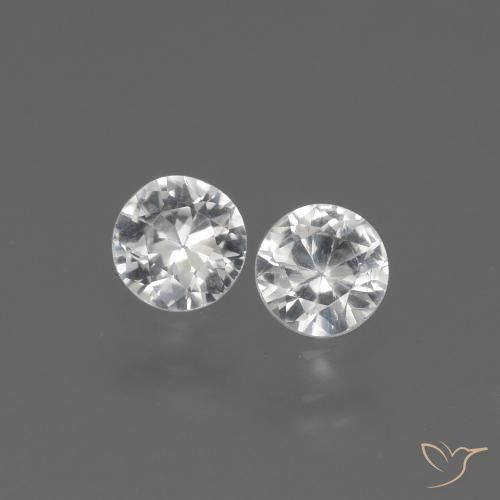 0.79ctw Natural Branco Safira, Redondo, VS