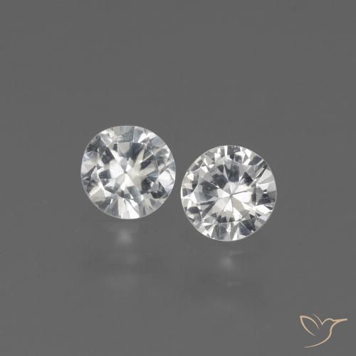 0.74ctw Natural Branco Safira, Redondo, VS