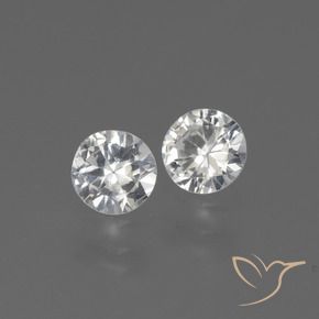 Pedras preciosas de Safira Branco natural de 0.74 ct, Redondo, VS