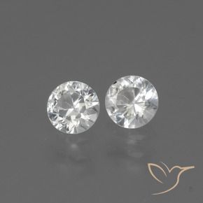 Pedras preciosas de Safira Branco natural de 0.73 ct, Redondo, VS