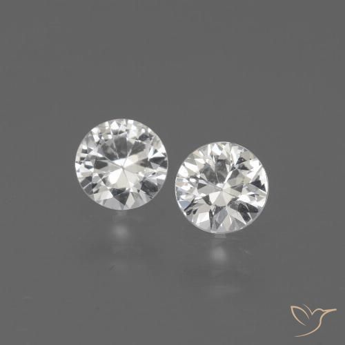 0.70ctw Natural Branco Safira, Redondo, VVS-VS
