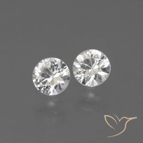 Pedras preciosas de Safira Branco natural de 0.70 ct, Redondo, VVS-VS