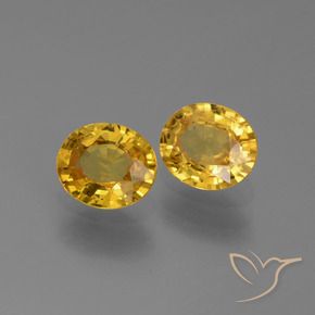 Pedras preciosas de Safira ouro profundo natural de 1.38 ct, oval, VS