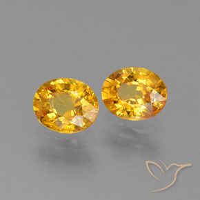 Pedras preciosas de Safira Laranja-Ouro natural de 1.64 ct, oval, VS