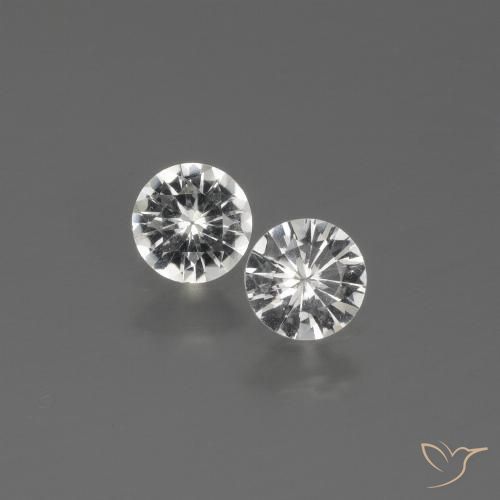 0.65ctw Natural Branco claro Safira, Redondo, VVS-VS