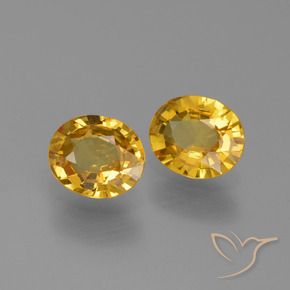 Pedras preciosas de Safira Dourado natural de 1.44 ct, oval, VVS-VS