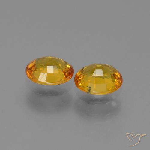 Pedras preciosas de Safira Dourado Escuro natural de 1.49 ct, oval, VS