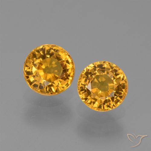 1.35ctw Natural Laranja Dourado Profundo Safira, Redondo, VVS-VS