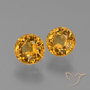 Pedras preciosas de Safira Laranja Dourado Profundo natural de 1.35 ct, Redondo, VVS-VS