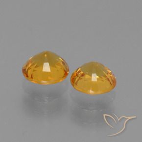 Pedras preciosas de Safira Laranja Dourado Profundo natural de 1.35 ct, Redondo, VVS-VS
